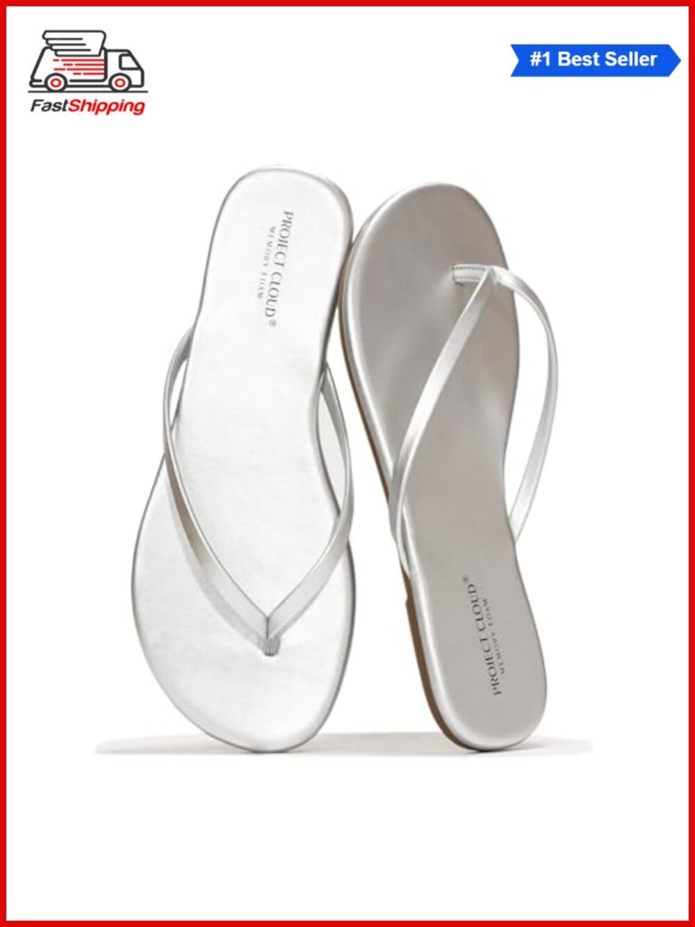 ✨ Memory Foam Womens Flats Sandals Non-Slip Lightweight Slip-On Flip Flops
